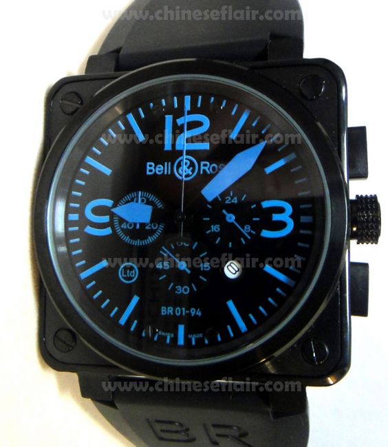 Bell and Ross BR Chronograph Blue Markers Quartz Watch